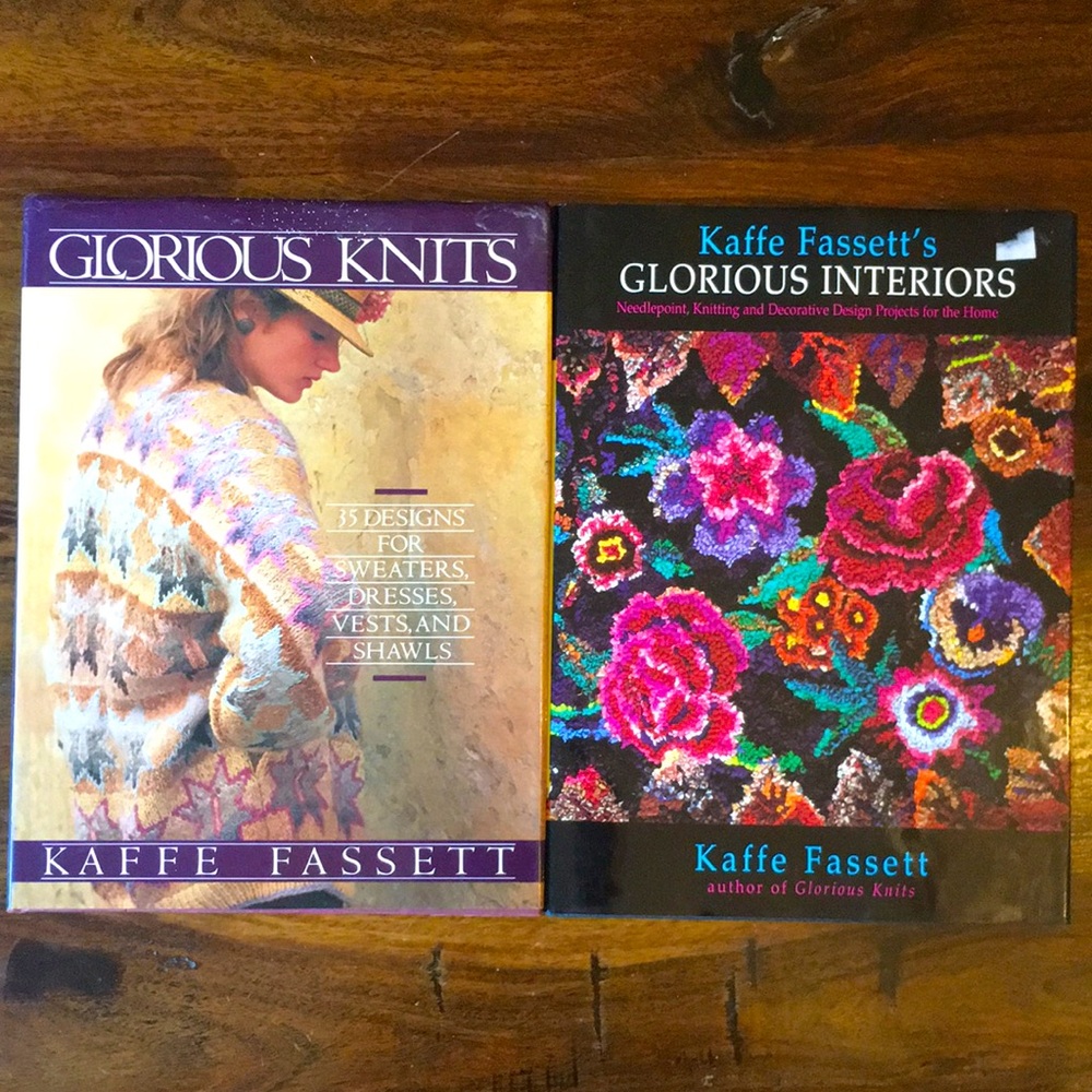 Kaffe Fassett Set of 2 Hardcover Books Glorious Knits + Glorious Interiors